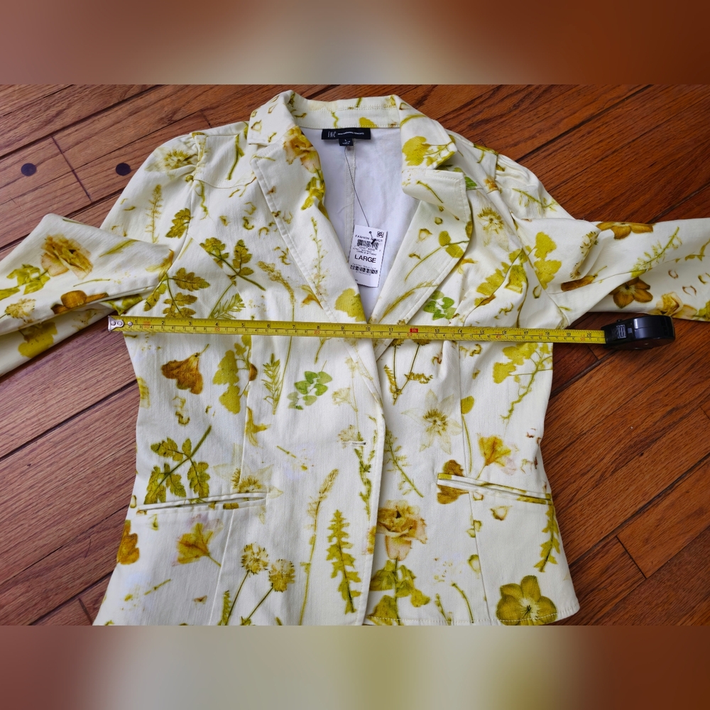 INC Jacket Women Small Camille Botanic Floral Blazer Stretch
